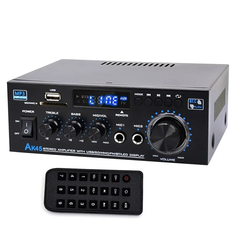 

Auto-Partner 12V 220V 110V HiFi Digital Amplifier Max Power 90Wx2 Channel 2.0 Bluetooth Surround Sound AMP Speaker AK45