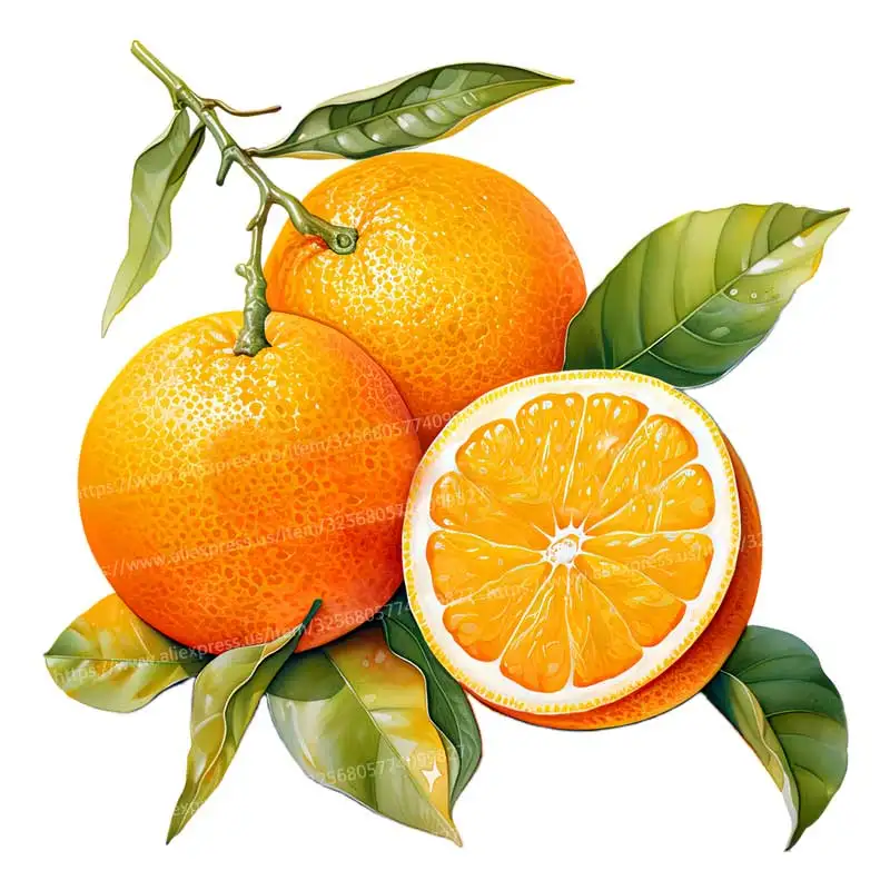 

Наклейки на стену с оранжевыми фруктами, украшения для кухни, столовой, гостиной, шкафа, холодильника, украшения дома, наклейки S615