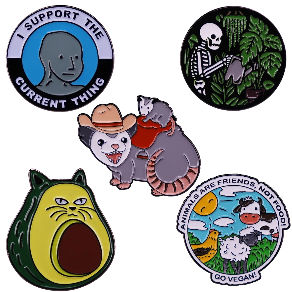 

Funny Cute Novelty Possum Badges Lapel Pins for Backpacks Manga Enamel Pin Brooches for Women Brooch Metal Jewelry Accessories
