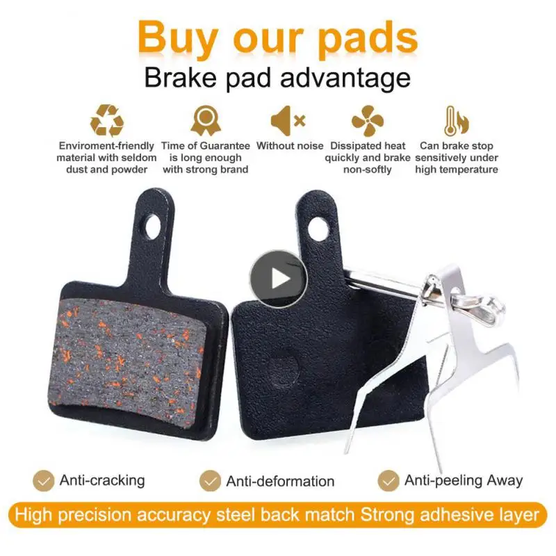 

Durable Steel Back Plate Bicycle Disc Brake Copper Fiber Material Brake Pads Semi-metallic Pads Easy Installation Resin