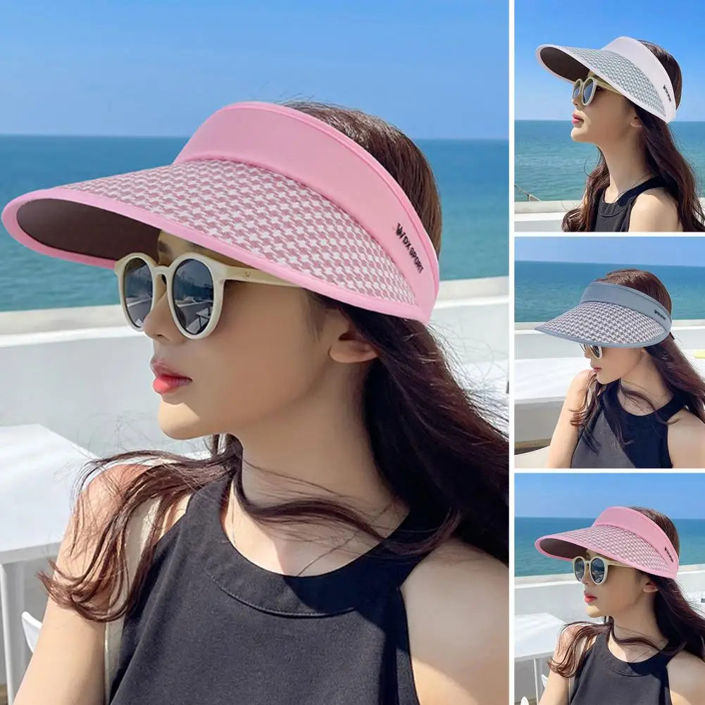 

Шляпа женская с регулируемым верхом и длинными полями, Солнцезащитный дышащий головной убор контрастных цветов для путешествий и отдыха на открытом воздухе