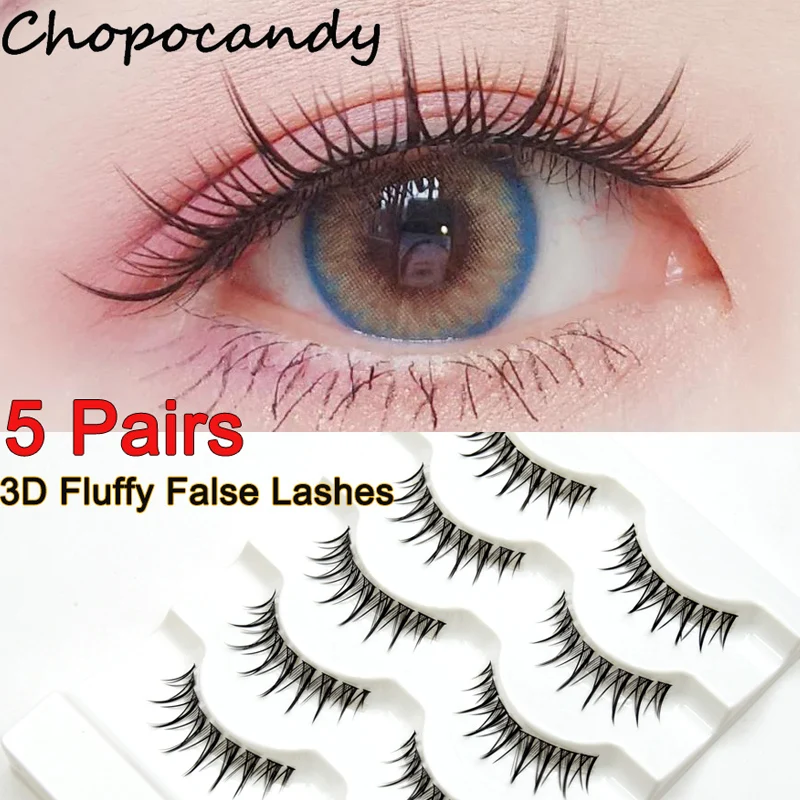 

5 пар, ресницы для наращивания манга, 3D пушистые разноцветные Индивидуальные ресницы, сегментированные натуральные накладные ресницы для н...