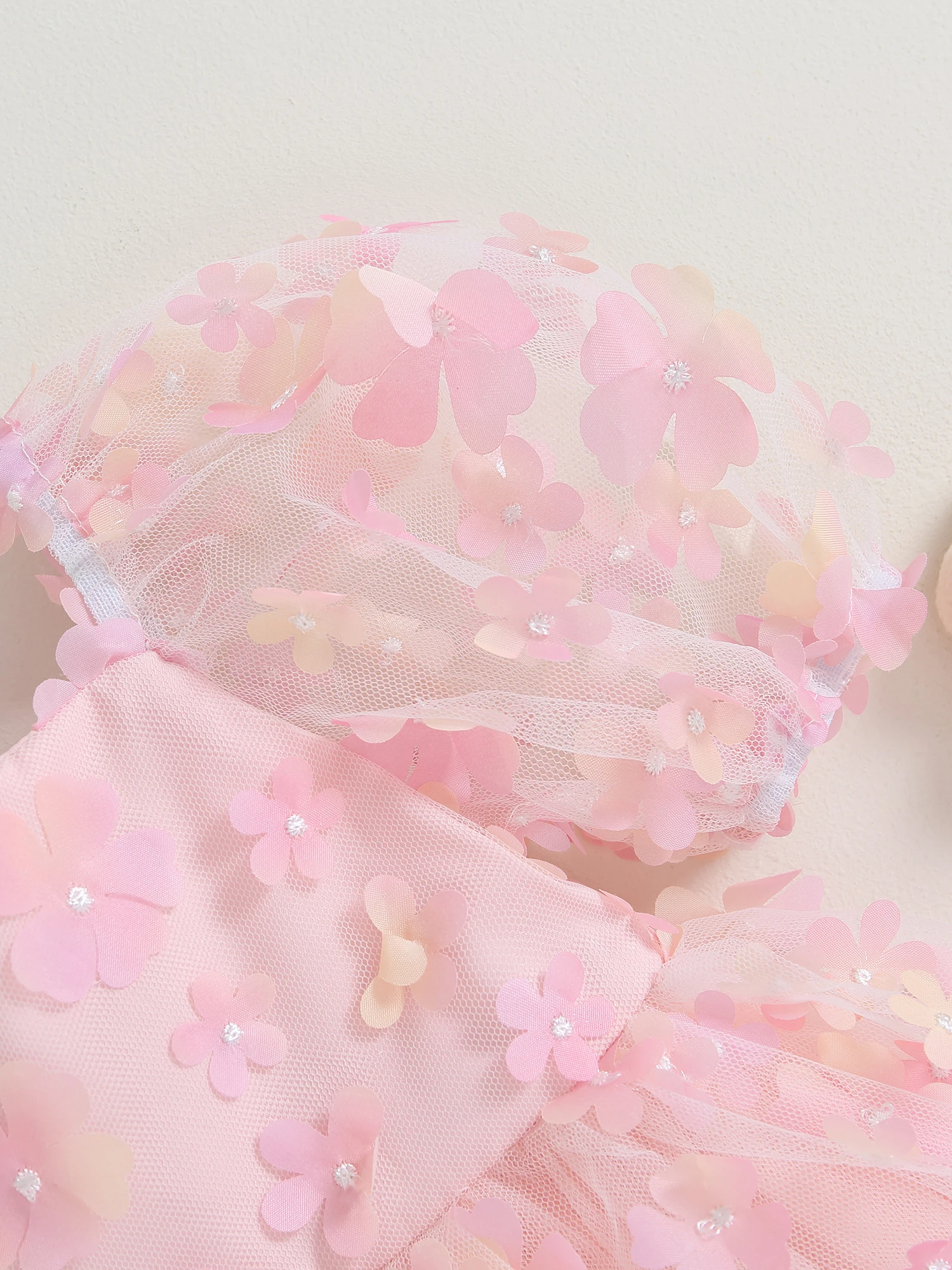 

Girls Floral Print Short Sleeve A-line Dress with Back Bowknot and Flower Embellishment - Perfect for Summer Parties and