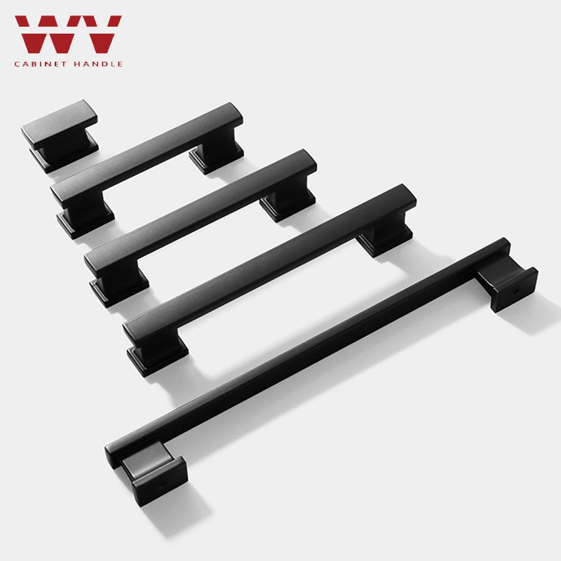 WV Современный шкаф для хранения черное золото ручки и кухонного шкафа ящиков