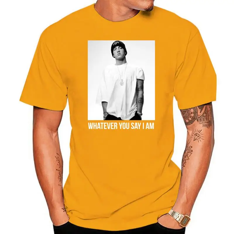 

Новинка 2022, Черная Мужская футболка Eminem Whatever с коротким рукавом, в стиле хип-хоп, приталенная, с коротким рукавом, с принтом, с круглым вырезо...