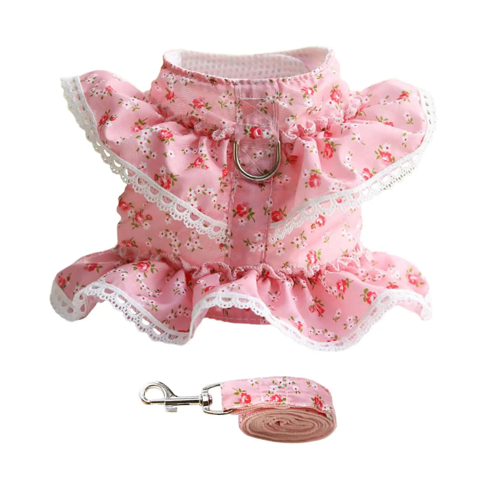 Жилетка и поводок для собак комплект с цветочным дизайном одежда домашних