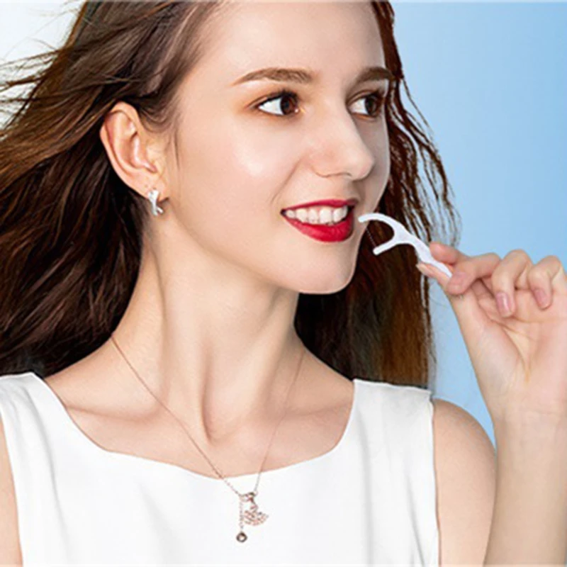 

50/100pcs Dental Floss Flosser Picks Toothpick Dental Floss Pick Oral Care