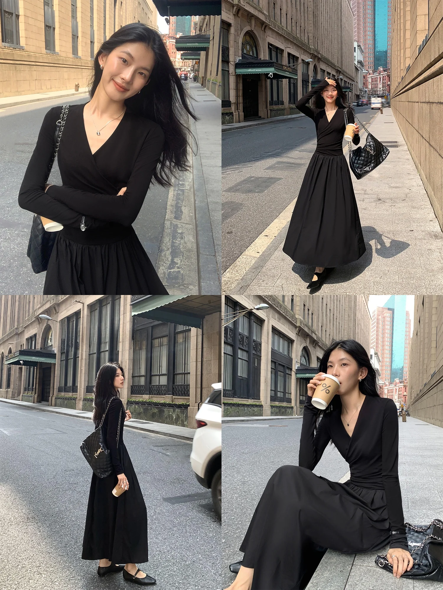 Mulvan трикотажное платье трапециевидной формы с длинными рукавами и v-образным