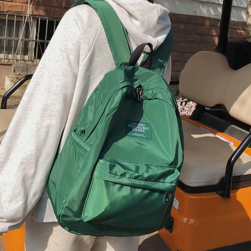 

Винтажные женские рюкзаки для колледжа, школьный ранец для девочек-подростков, студенческий водонепроницаемый нейлоновый модный Дамский дорожный рюкзак