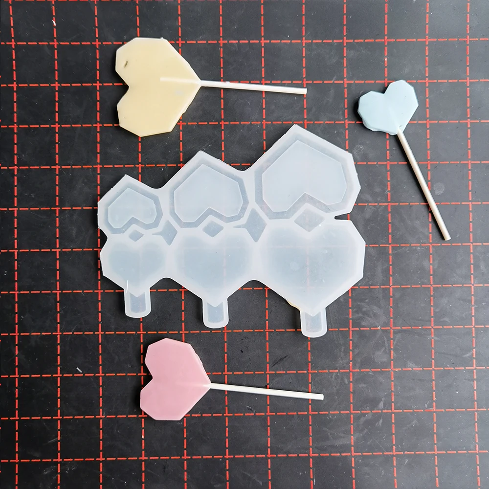 

Silicone Lollipop Mold Heart Flower Star Shape Hard Candy Epoxy Resin Cake Decorating Tool Baking Accessories