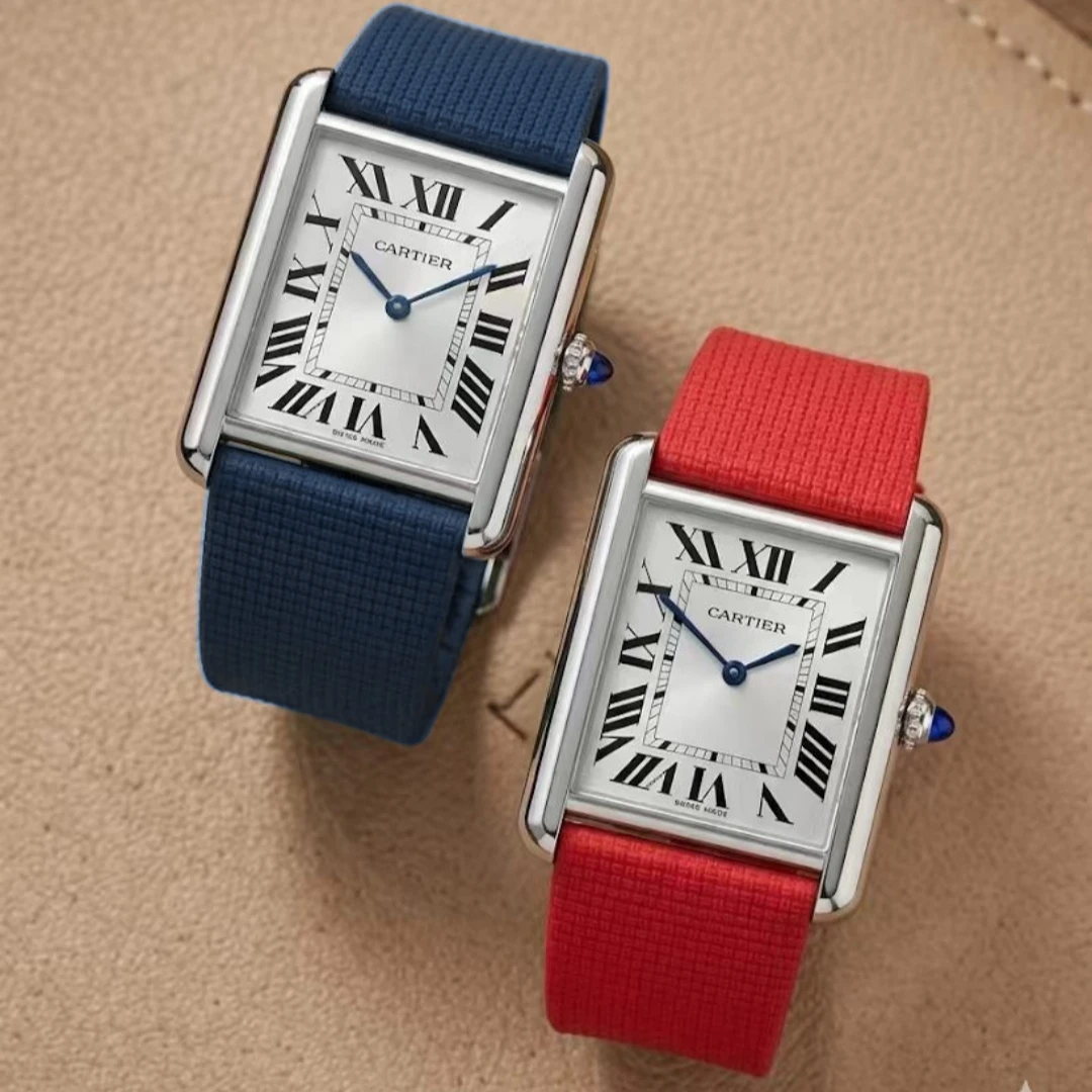 Фото Ремешок для часов из парусины и каучука FKM, 20 мм/22 мм, подходит для Cartier Tank / Jaeger-LeCoultre Reverso / Piaget, быстросъемный. №5