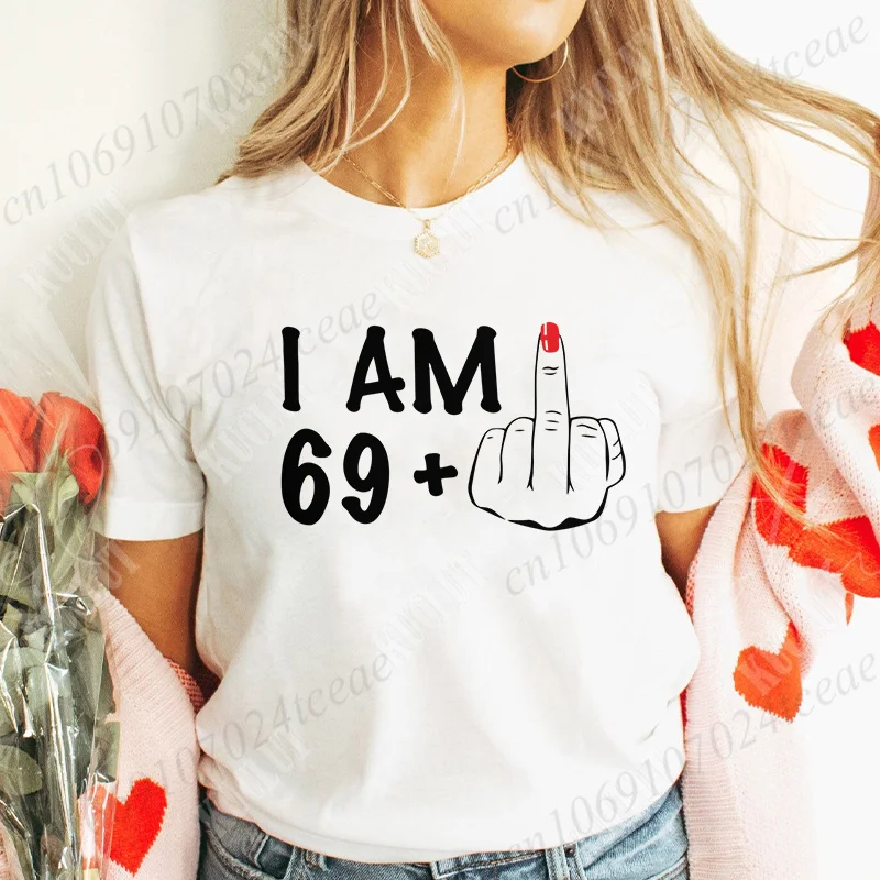 Женская новая модная одежда I Am 19/29/39/49/59/69 плюс топы со средним пальцем для