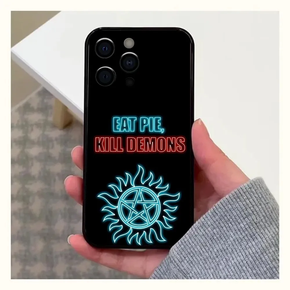 Чехол для телефона S-Supernatural TV Apple iPhone 15 14 13 12 11 Pro X XS Max XR Plus Mini Soft Black Cover