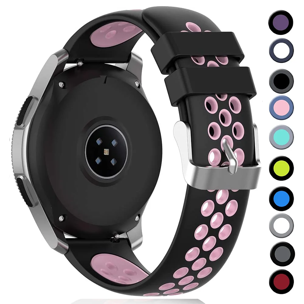 

Ремешок силиконовый для Galaxy watch 4, Воздухопроницаемый спортивный браслет для samsung watch 4, 3, 45 мм, active 2, 46 мм Gear S3, huawei watch gt 2e/pro