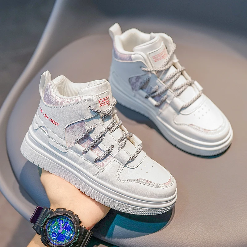 High Top Children's Sports Shoes 2022 Boys Girls Shoes Kids Tennis Footwear Breathable Basketball Shoes Kids Basketball Sneakers