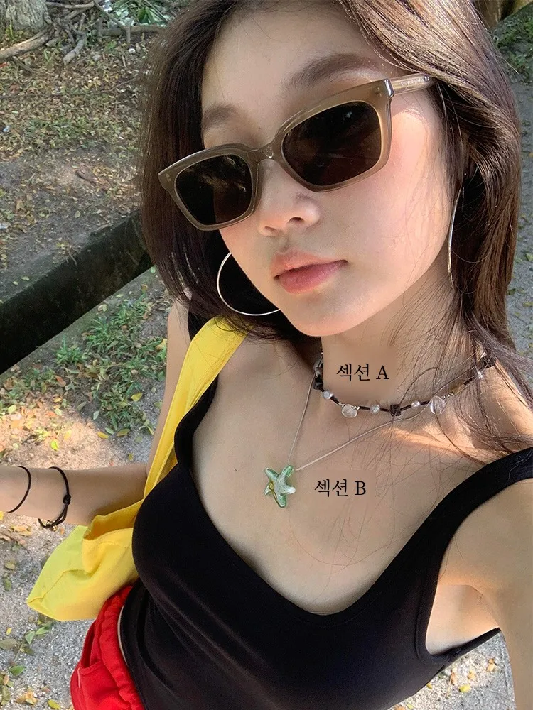 Bohemian Irregular Beaded Necklace Women Holiday Sle Advanced All-Match Starfish Pendant Choker