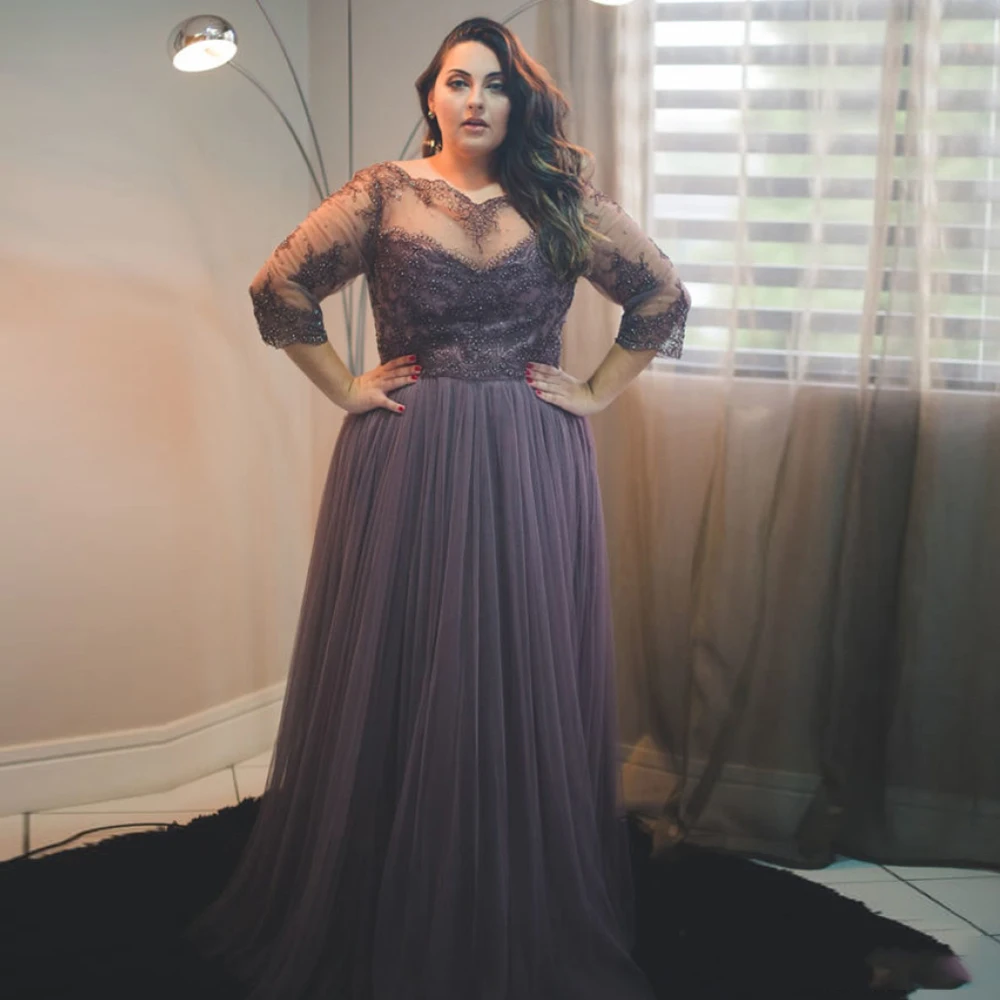 

Plus Size Mother of the Bride Dresses for Weddings 2022 Beading Lace Luxury Wedding Guest Gowns for Women Long A Line Party Gown