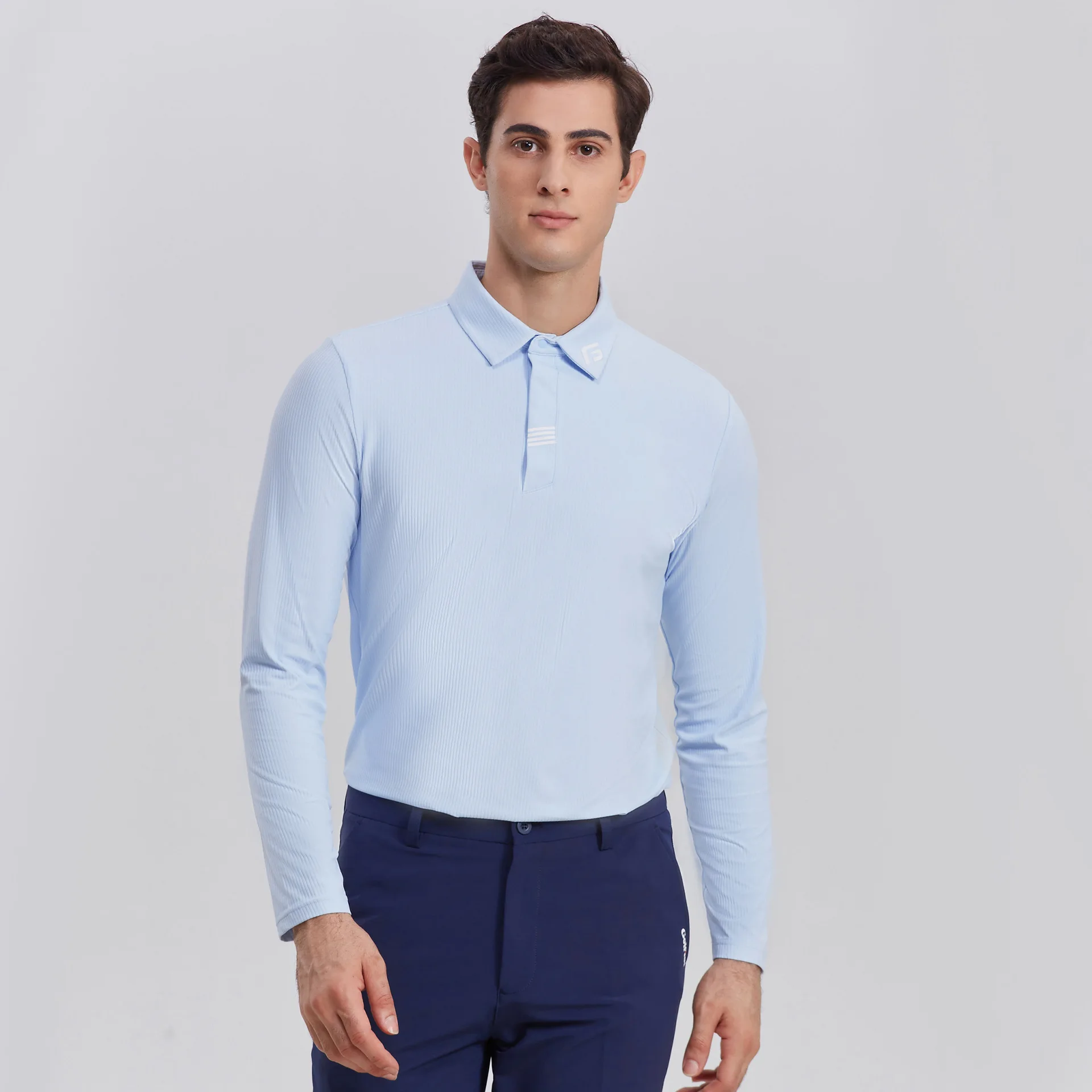 Мужская весенне-осенняя футболка для гольфа 20214 рубашка-поло с длинным рукавом и