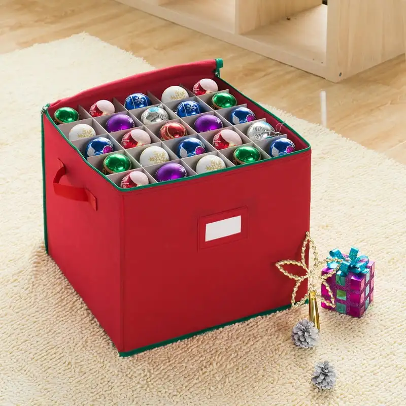 

Christmas Ornament Storage Chest Holds 75 Balls w/ Dividers
