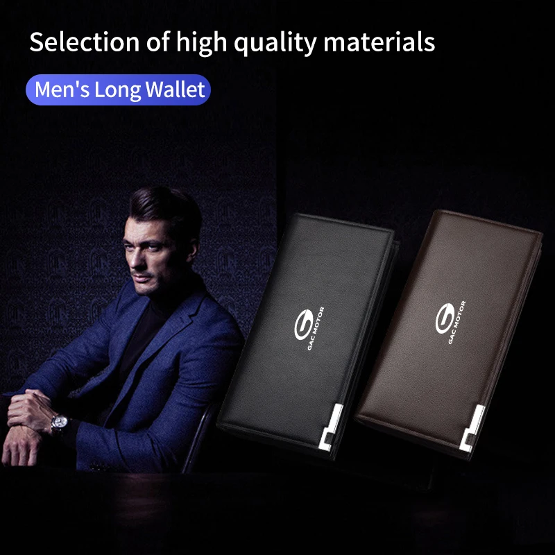 Мужской длинный большой бумажник для водительского удостоверения держатель