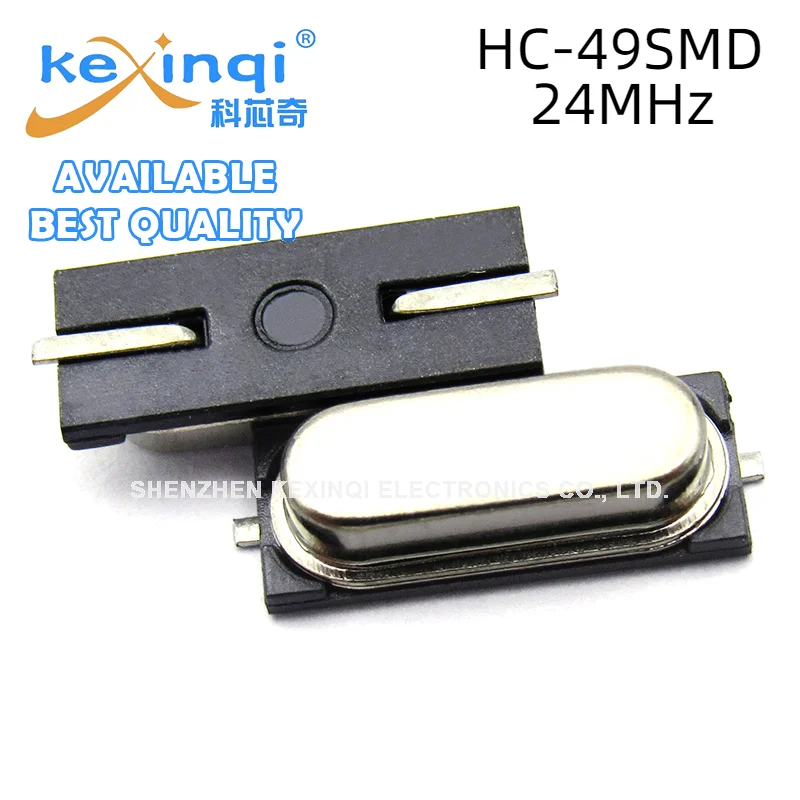 10 шт. SMD кварцевый осциллятор 24M 2pin 24MHz HC-49SMD 49SMD кварцевый кристалл пассивный Кристальный осциллятор