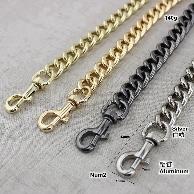 60/100/120/110/130cm Aluminum Chain Light Weight Bags Purses Strap Accessory Factory Quality Plating Cover Wholesale