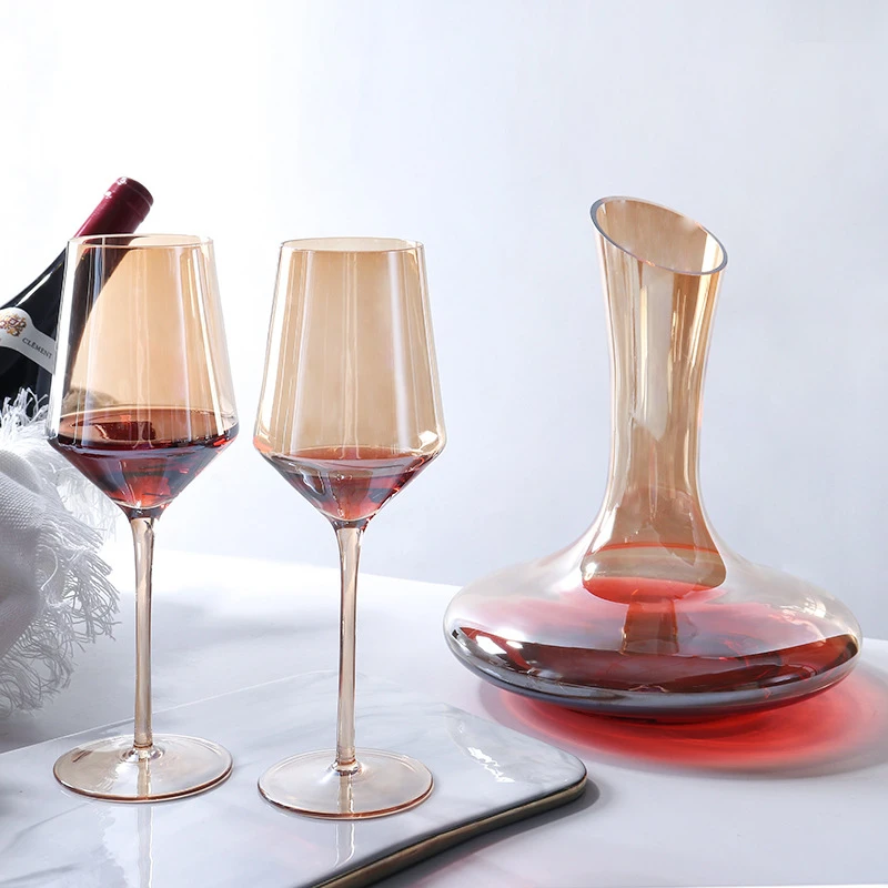 

Luxury Crystal Wine Decanter 1200ml Red Wine Glass Goblet Cup Colored Creative Whiskey Glasses Set Kitchen Bar Utensils Tool