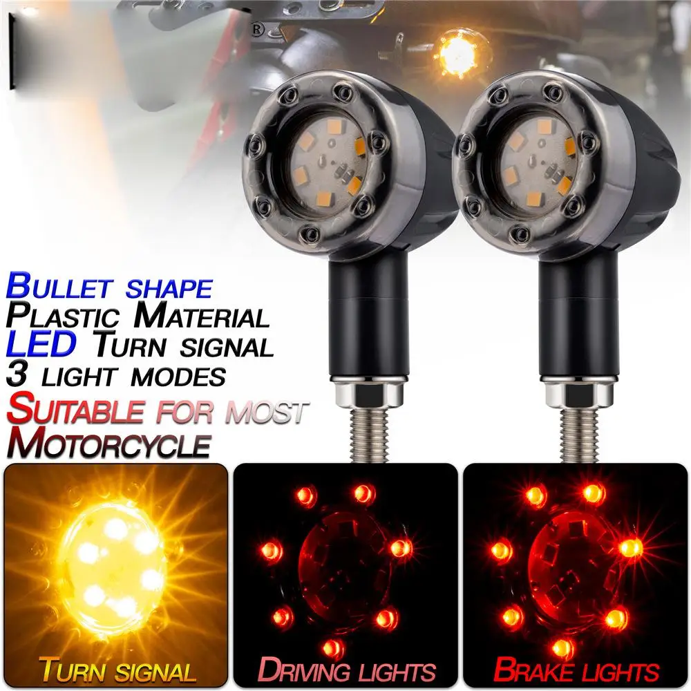 

1 pair of ABS motorcycle accessories for Harley bullet plastic modified LED turn signal with brake daytime running light