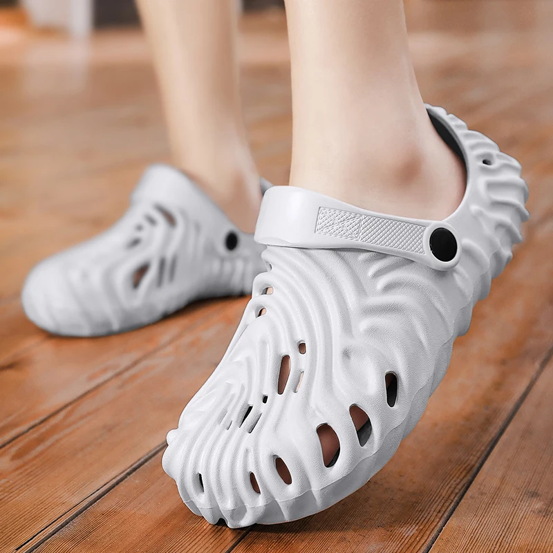 

Мужские сандалии для пляжа и улицы, летние однотонные шлепанцы без шнуровки, нескользящая подошва, цвет черный, лето 2023