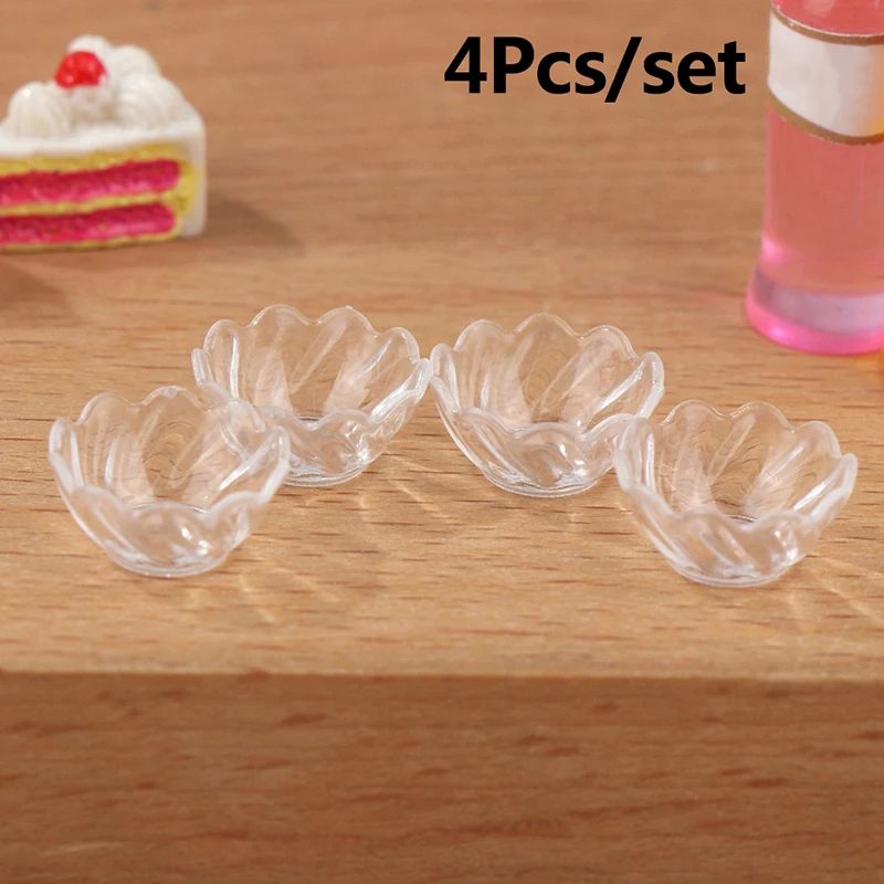 

4 шт./набор, прозрачная мини-чаша для кукольного домика