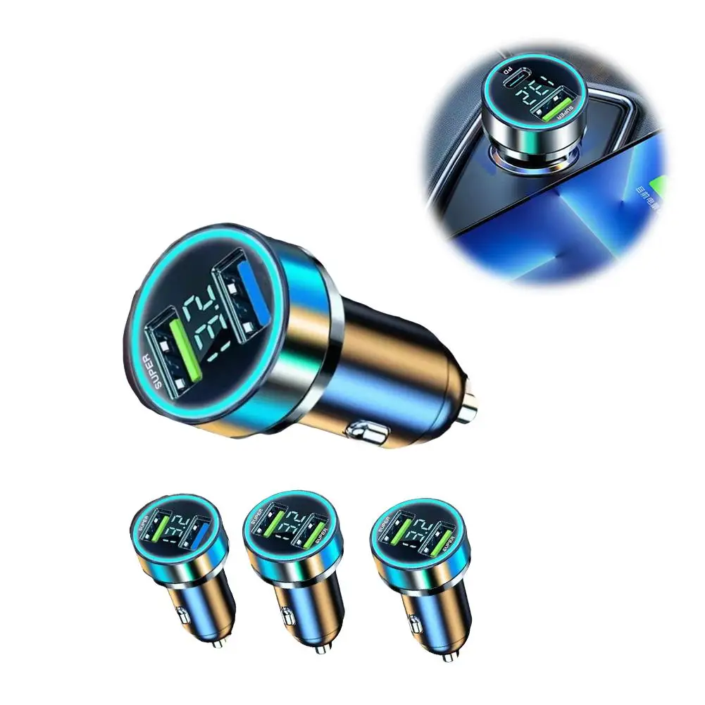 Автомобильное зарядное устройство с цифровым дисплеем 120/240 Вт