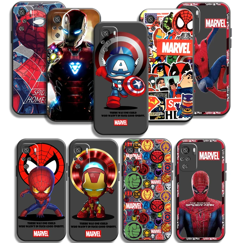 

Marvel Spider Man Hero Phone Cases For Xiaomi Redmi Note 10 10 Pro 10S 10 5G Coque Funda Soft TPU