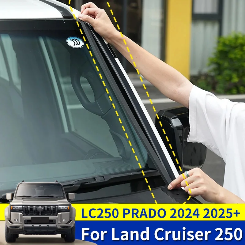 Фото Для Toyota Land Cruiser 250 Prado Lc250 2024 2025, автомобильная уплотнительная лента А-колонки, шумоподавляющая полоса, обновленные аксессуары №1