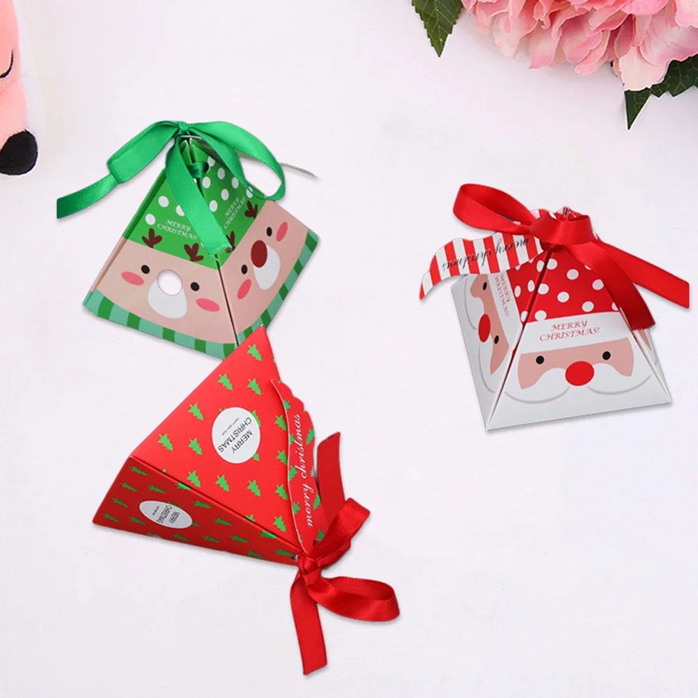 

Boxes Christmas Candy Gift Paper Treat Forfavors Box Elk Santa Favor Cookie Folding 3D Goodiecute Chocolate Holiday Gifts