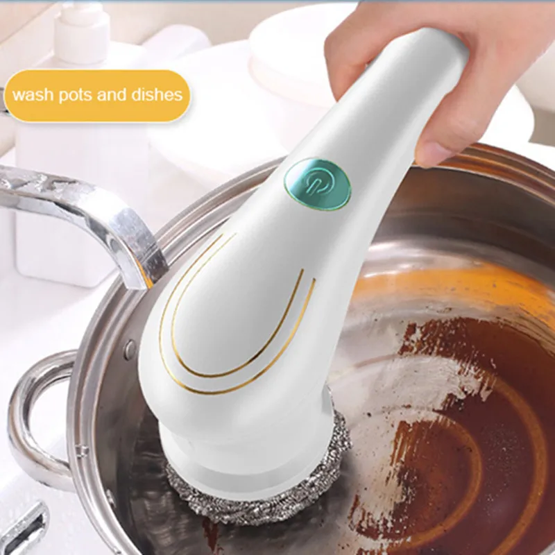 

Многофункциональная электрическая щетка 5 в 1, щетка для мытья ванной комнаты с USB-зарядкой, инструменты для очистки кухни, посуды, ванны, сте...