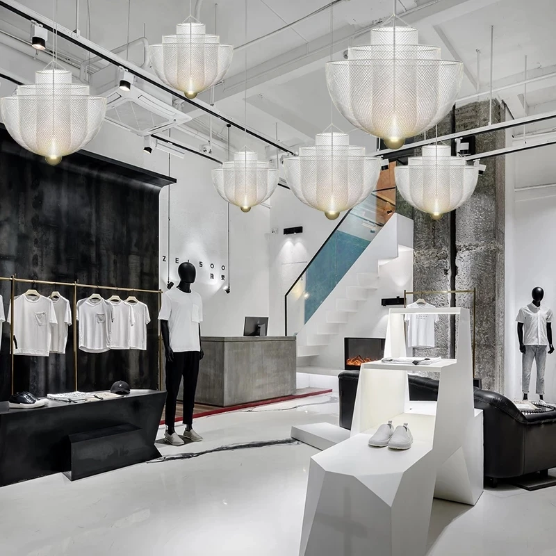 Цена Современная сетчатсветодиодный я светодиодная Подвесная лампа Meshmatics, металлическая Роскошная Скандинавская дизайнерская Потолочная люст...