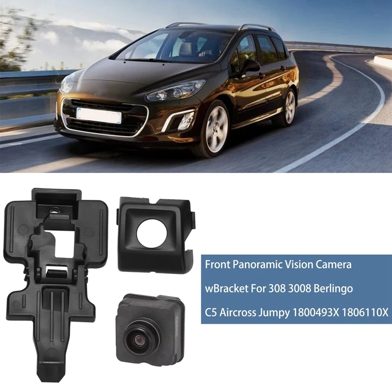 

Передняя панорамная камера видеонаблюдения с кронштейном для Peugeot 308 3008 Citroen Berlingo C5 Aircross Jumpy 1800493X 1806110X
