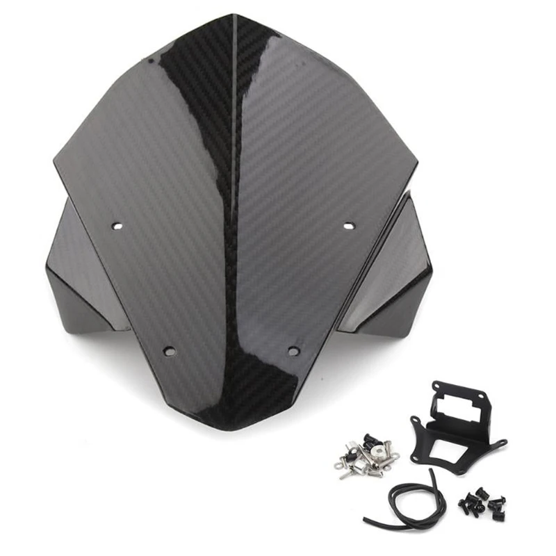 

for HONDA CB650R 2019 Motorcycle Carbon Fibre Front Windshield Windscreen with Mounting Bracket Accessories
