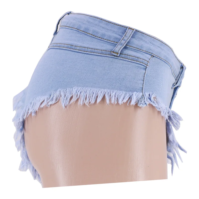 Летние новые женские джинсовые шорты с высокой талией и бахромой
