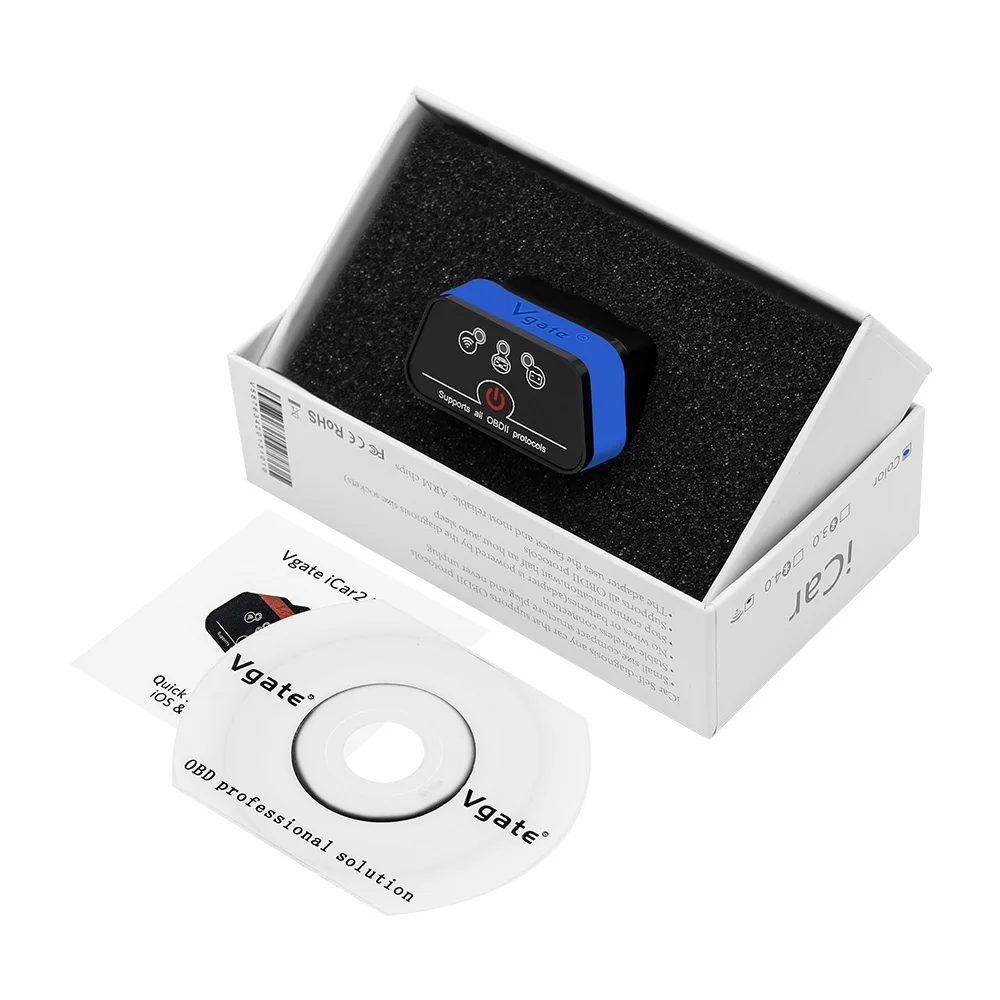 Фото Оригинальный беспроводной ELM327 OBD2 V2.1 интерфейс Vgate Icar2 WIFI автомобильный считыватель кодов диагностический инструмент переключатель Surpports все OBDII №4