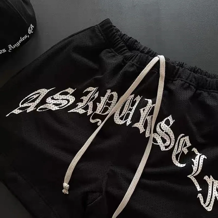 Шорты ASKYURSELF с логотипом для мужчин и женщин сетчатые дышащие на санскрите бриджи