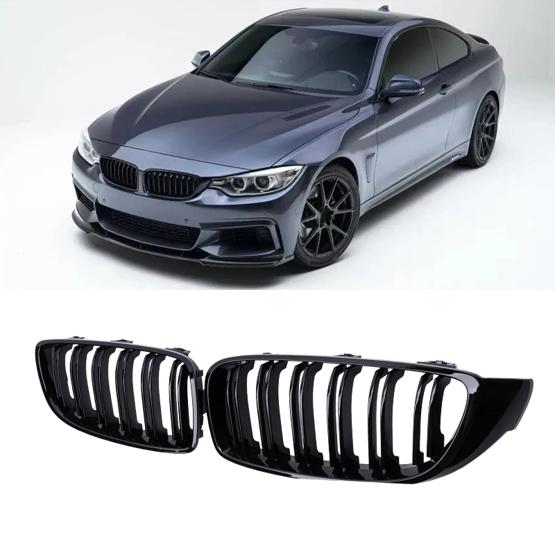 

Car Front Bumper Grille Racing Grill For BMW 4 Series F32 F33 F36 M3 F80 M4 F82 12-18 Dual-Slat Glossy Black Grilles Accessories