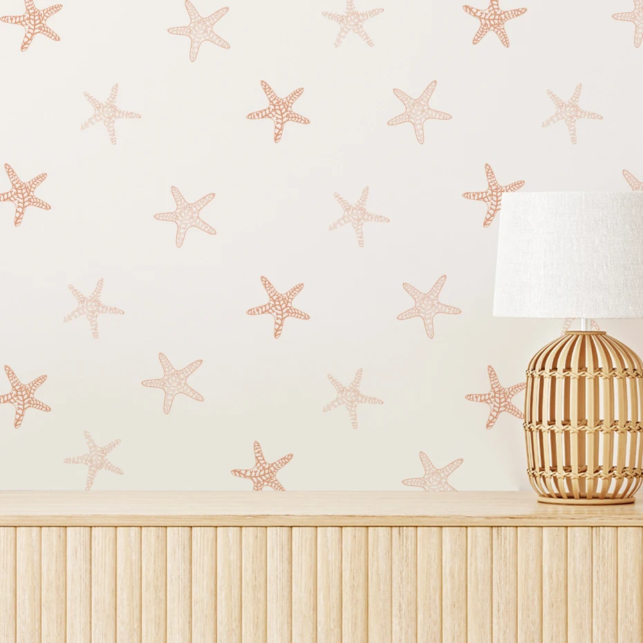 Наклейки на стену в стиле бохо с изображением морской звезды для детской комнаты