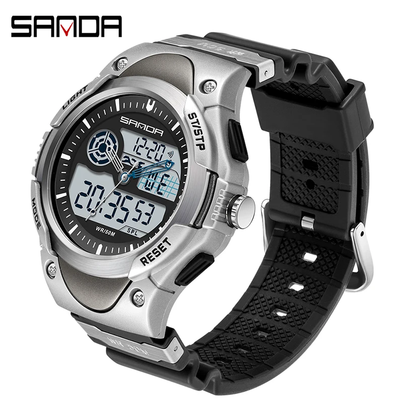 

SANDA New Sports Watch For Men Military Watches Swim Waterproof 50M Man Clock Relogio Masculino Analog LED Electronic Wristwatch