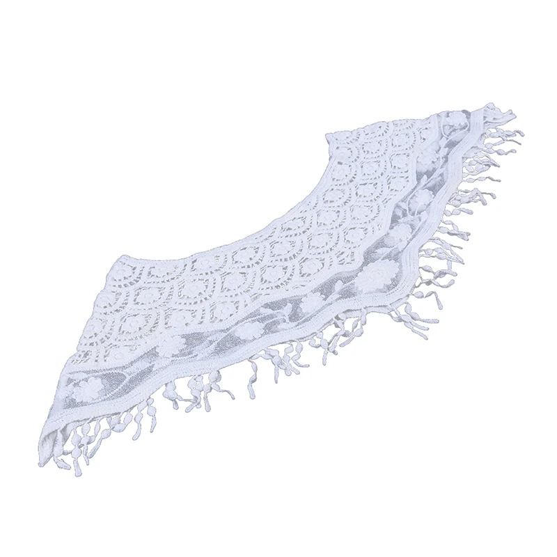 Модная летняя тонкая женская вязаная кружевная пляжная шаль с вышивкой