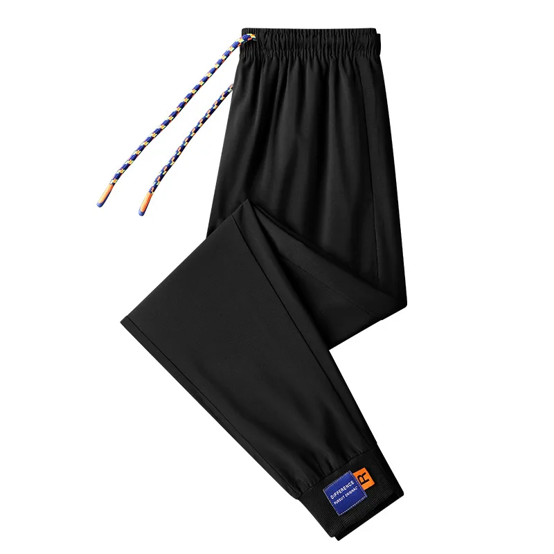 

Men's Ice Silk Sweatpants 2022 Summer Thin Trendy Solid Casual Pants Plus Size Loose Streetwear Sports Harem Trousers for Men