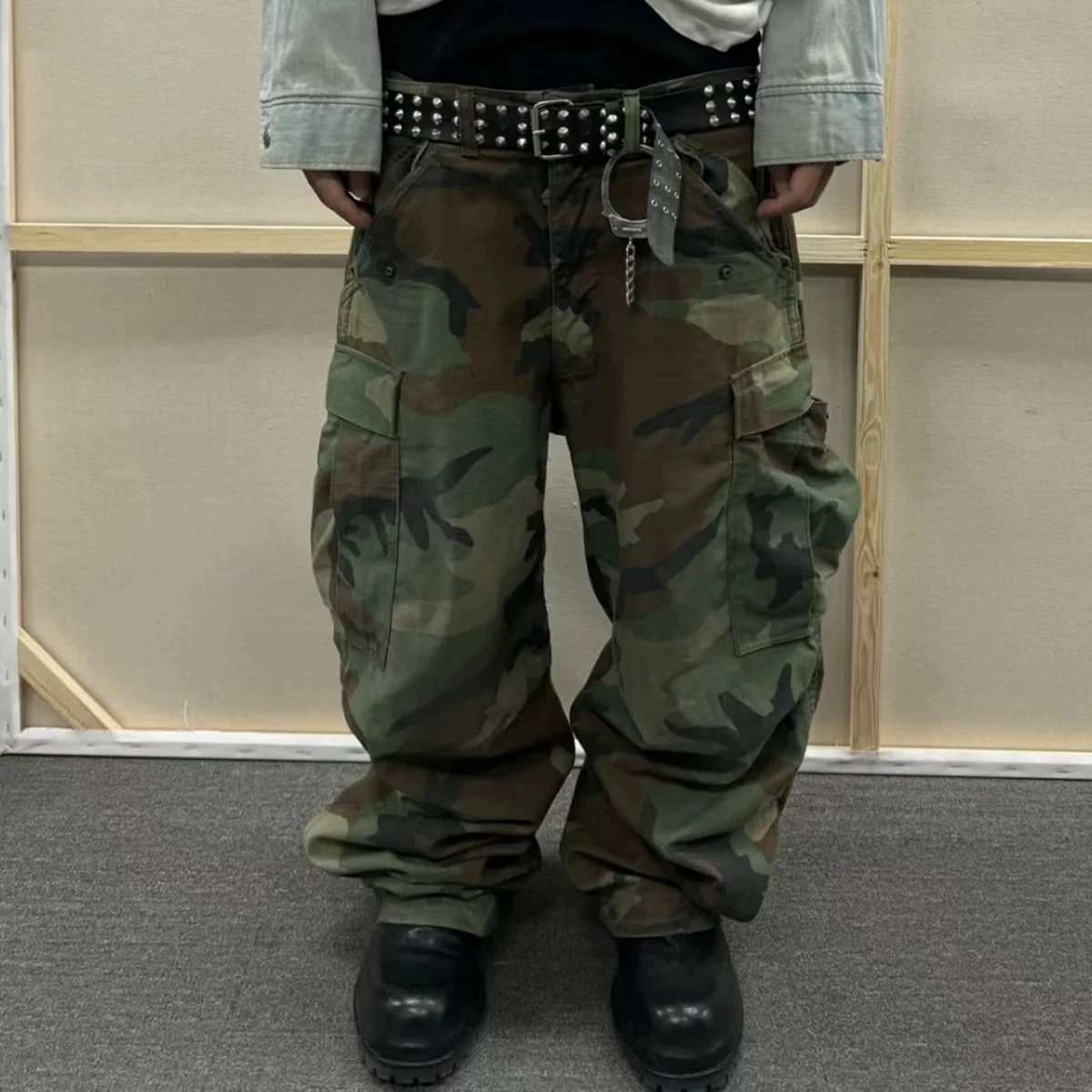 Yao модные винтажные повседневные камуфляжные уличные брюки-карго большого