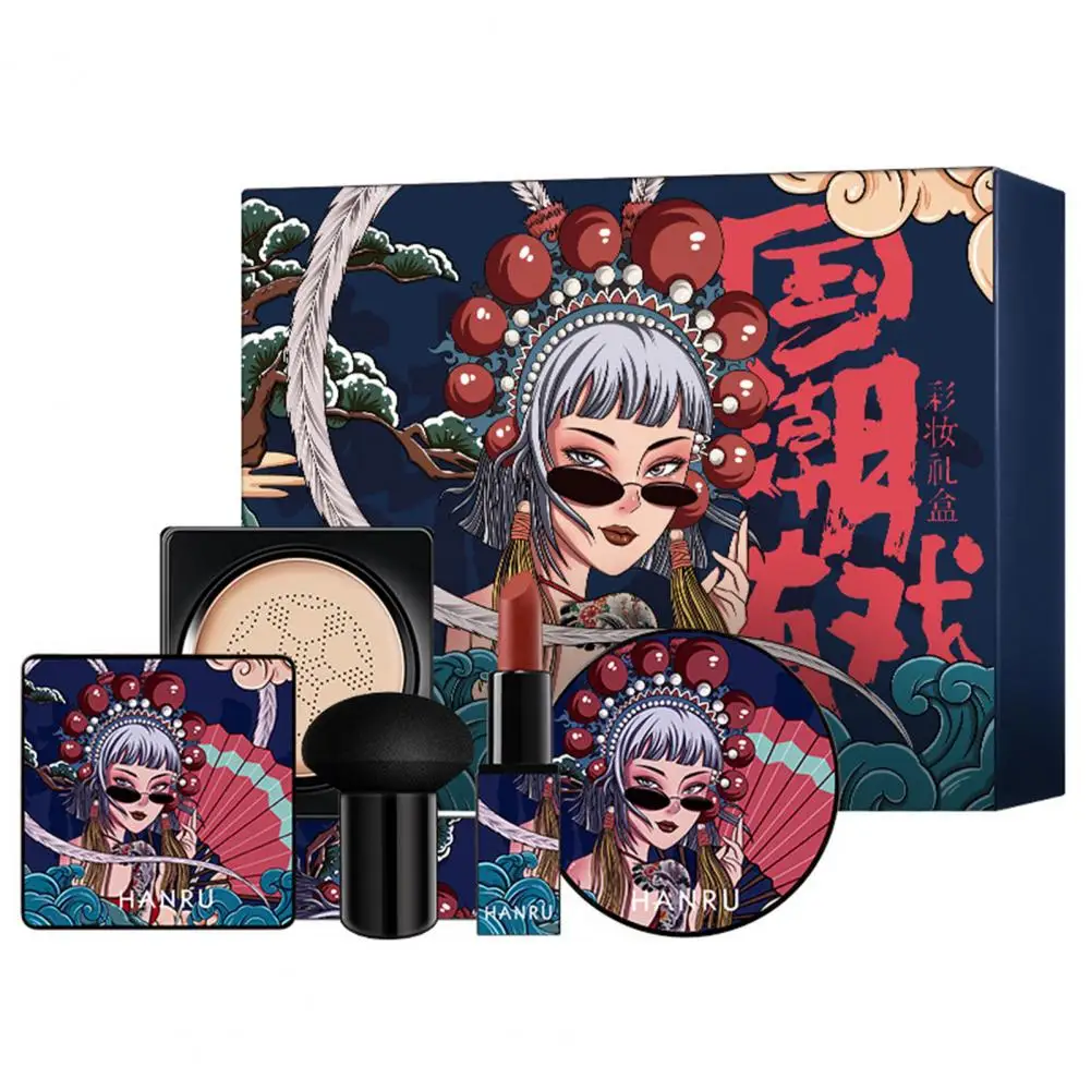 

Lipsticks 1 Box Non-irritating Fine Texture Brightening Makeup Brush Loose Powder Set Makeup Supplies
