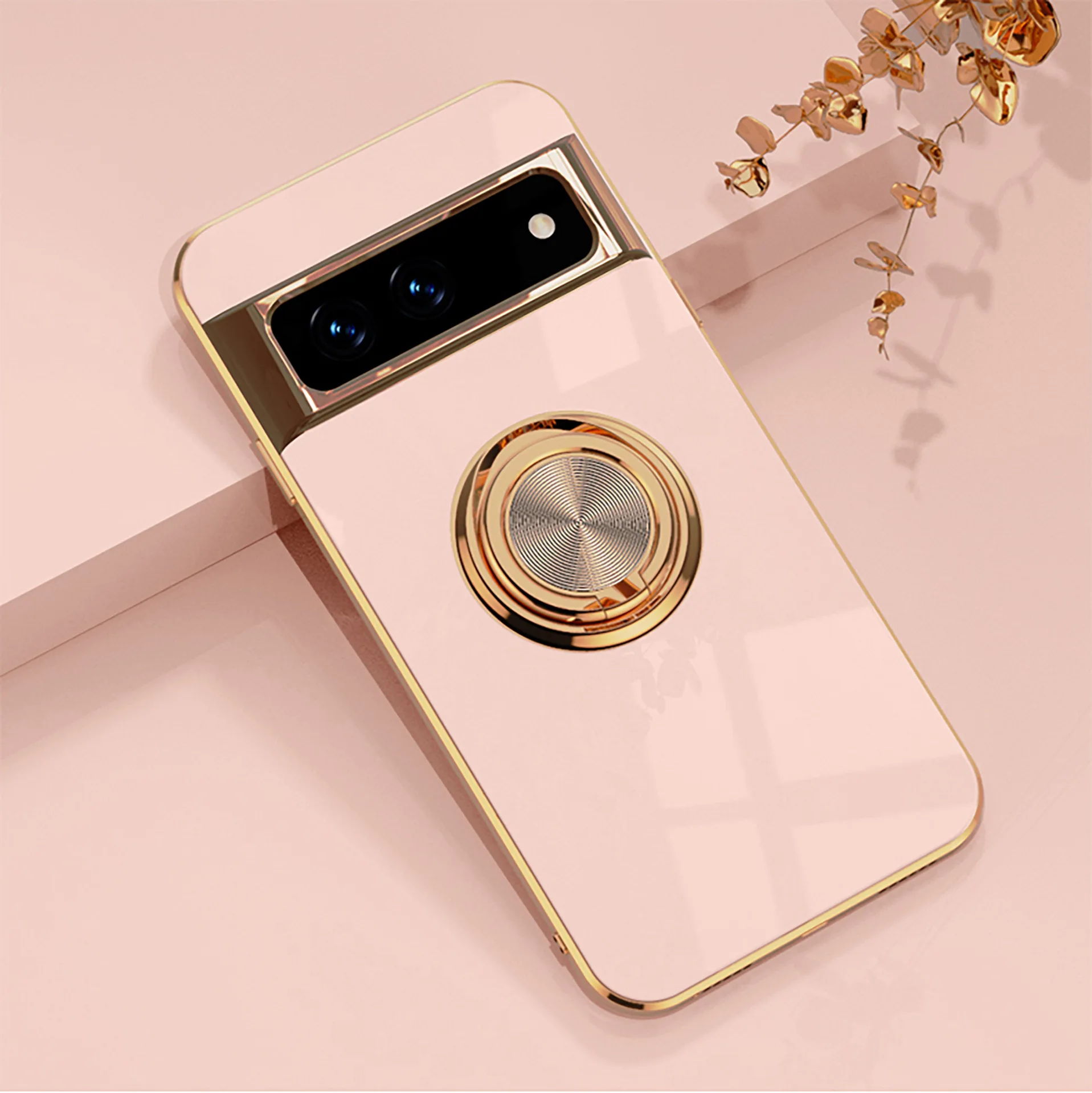 

for google Pixel 7pro for google pixel 6A electroplated ring buckle vehicle mounted magnetic absorption fall protection cover