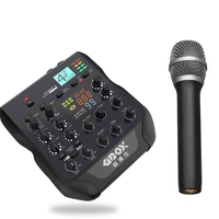 2022 new podcast equipment 4 channel mixer sound card studio podcast kit external interface usb audio interface mixer